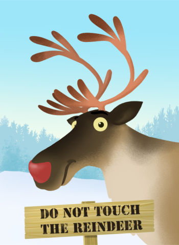 Red nosed reindeer illustration