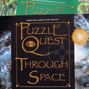 Puzzle Quest through space book cover design