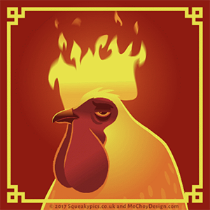 Illustration of a fire rooster